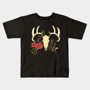 Steampunk deer skull Kids T-Shirt